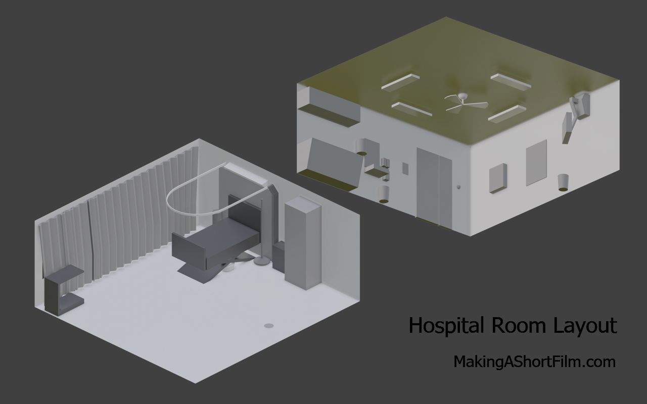 The layout for the hospital room 