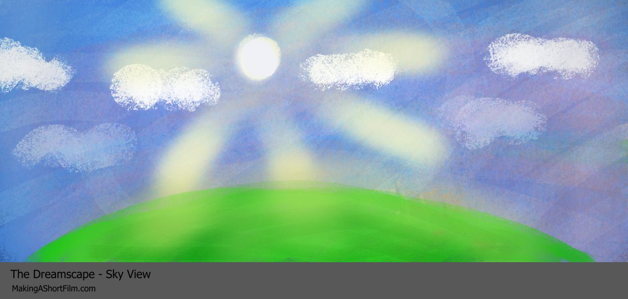 The finished concept art of the sky in the Dreamscape